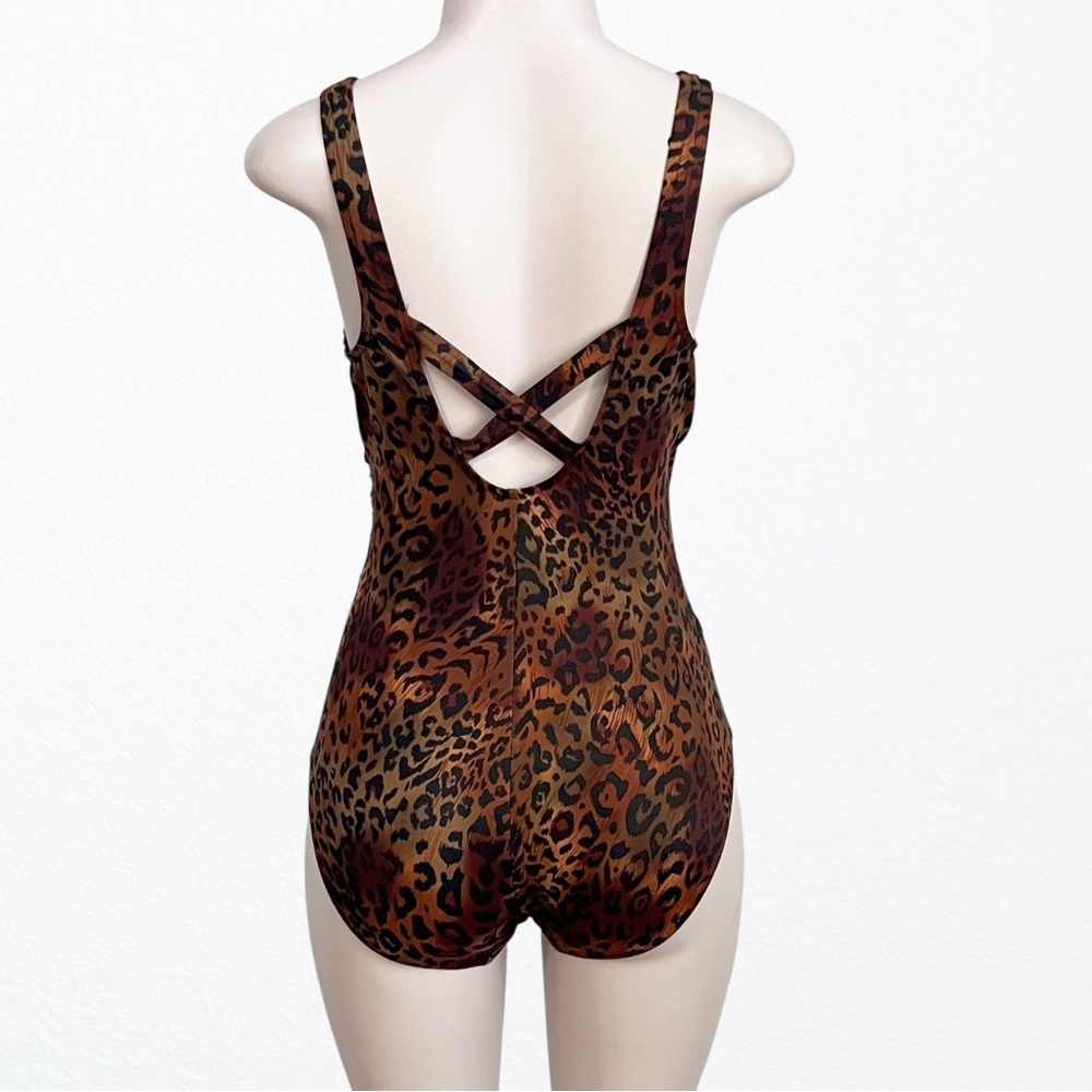Miraclesuit Oceanus Swimsuit Cheetah SZ 10 Made in USA Beach Vacay Cruise Pinup - Picture 8 of 14